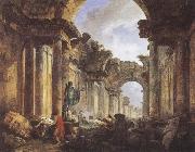 ROBERT, Hubert Imaginary View of the Grande Galerie in the Louvre in Ruins USA oil painting artist